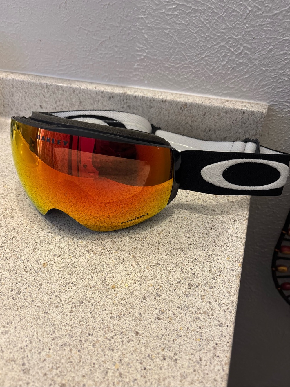 Oakley Flight Deck Snow Goggles - Black Frame with Orange Mirror Lens